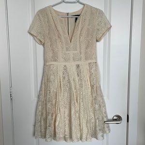 BCBG Maxazria Cream Lace Dress